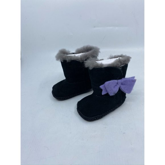 UGG Baby Black Purple Boots Size 1 - Picture 3 of 8